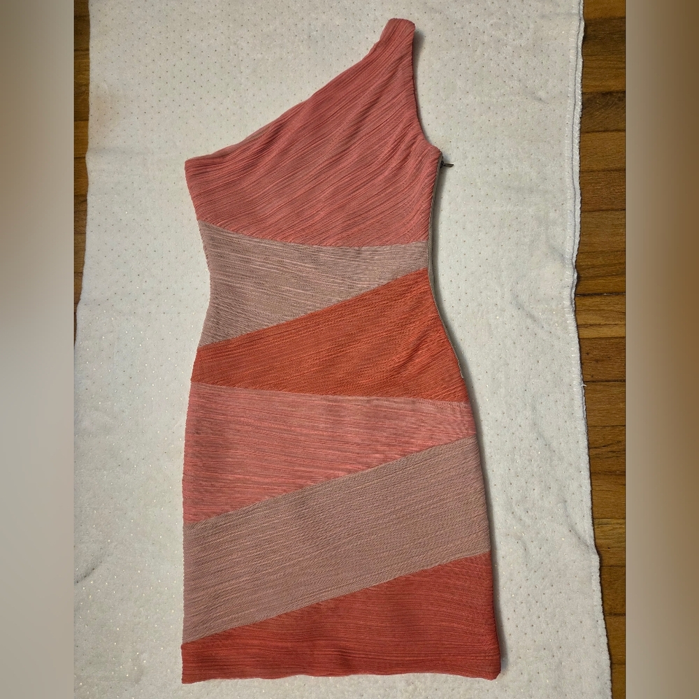 BCBGMaxAzria one shoulder bodycon DRESS size S